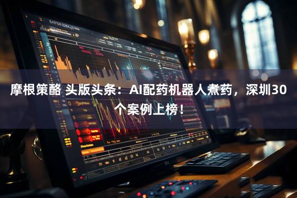 摩根策酪 头版头条：AI配药机器人煮药，深圳30个案例上榜！